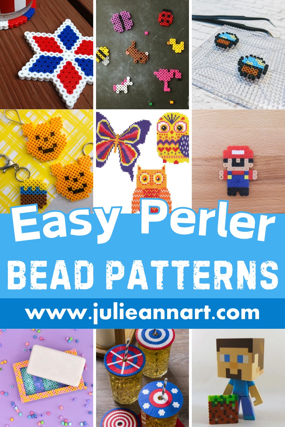 22 Easy Perler Bead Patterns For Beginners - Julie Ann Art