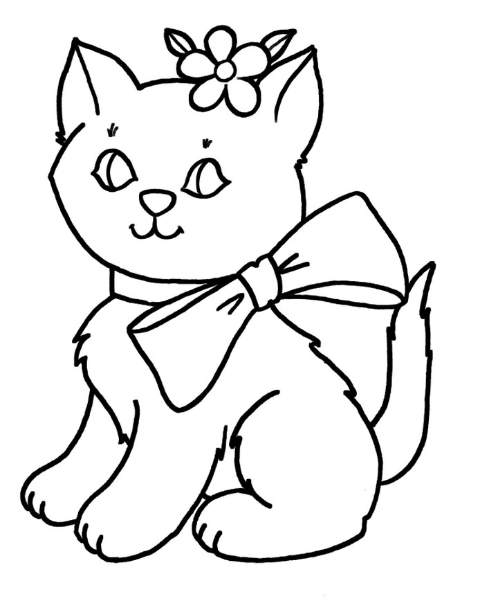 Cartoon Cat Coloring Page