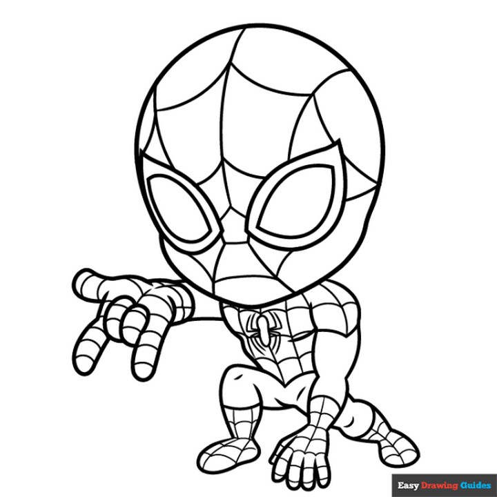 Chibi Spiderman Coloring Page