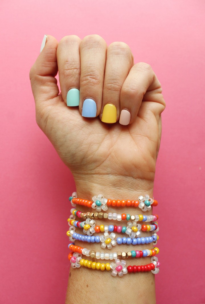 DIY Beaded Daisy Chain Bracelet Tutorial