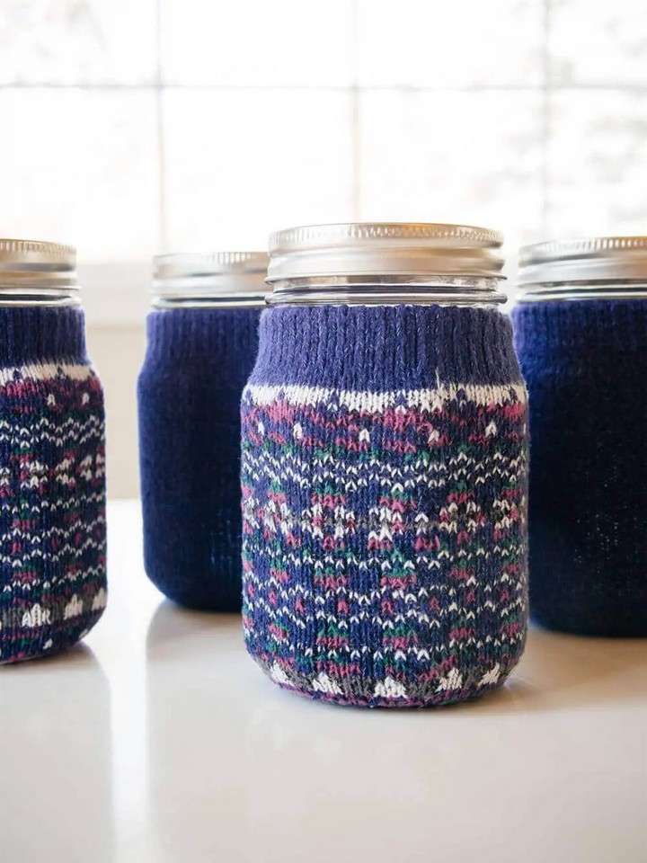 DIY Mason Jar Sweater Koozie
