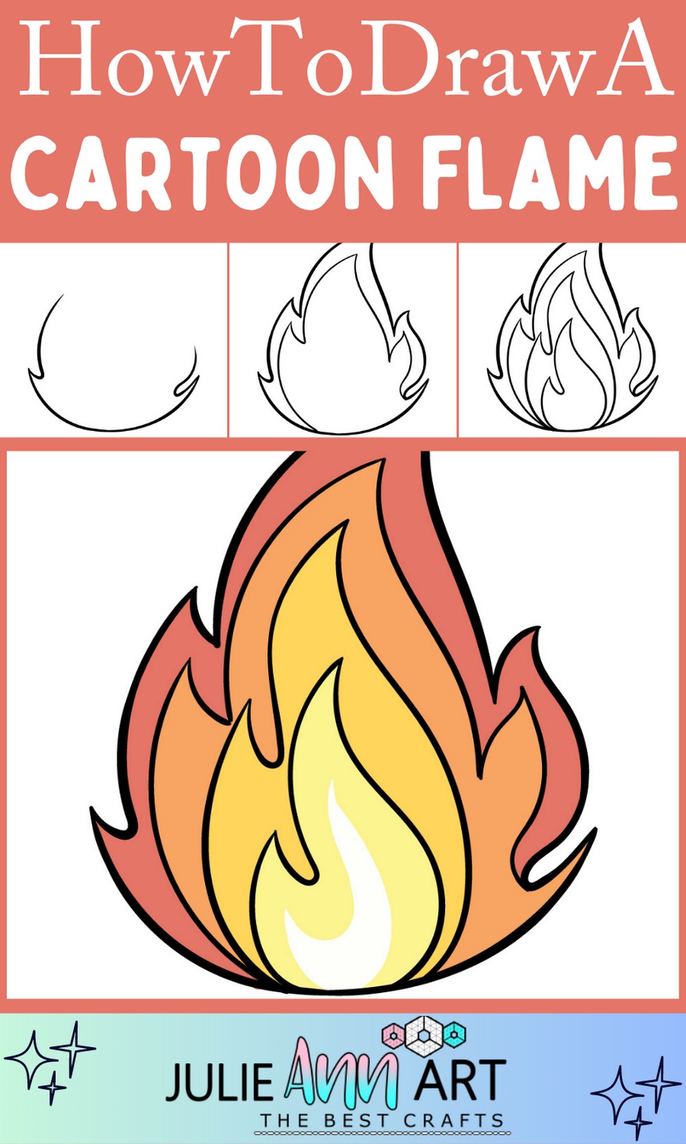 How To Draw A Cartoon Flame