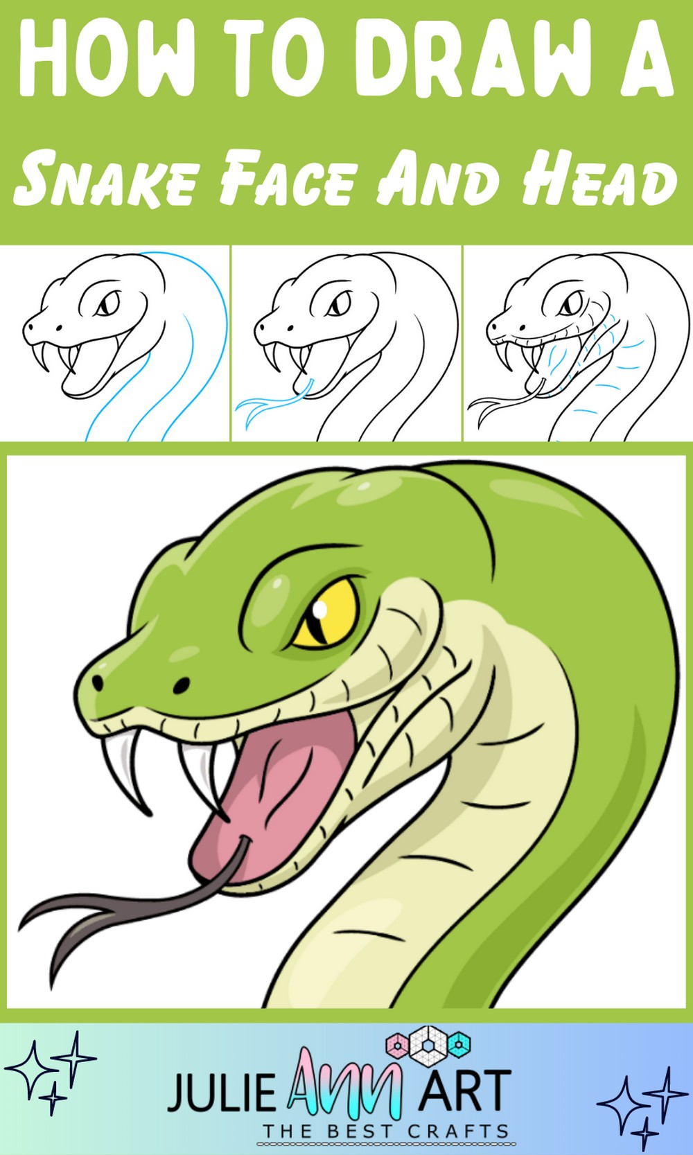 How To Draw A Snake Face And Head