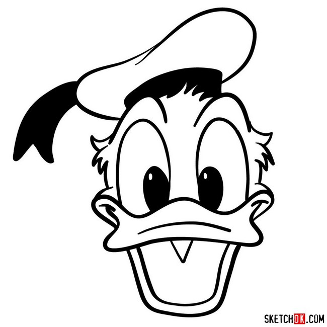 How To Draw Donald Duck’s Happy Face