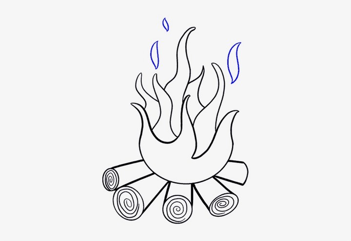How To Draw Fire Drawing