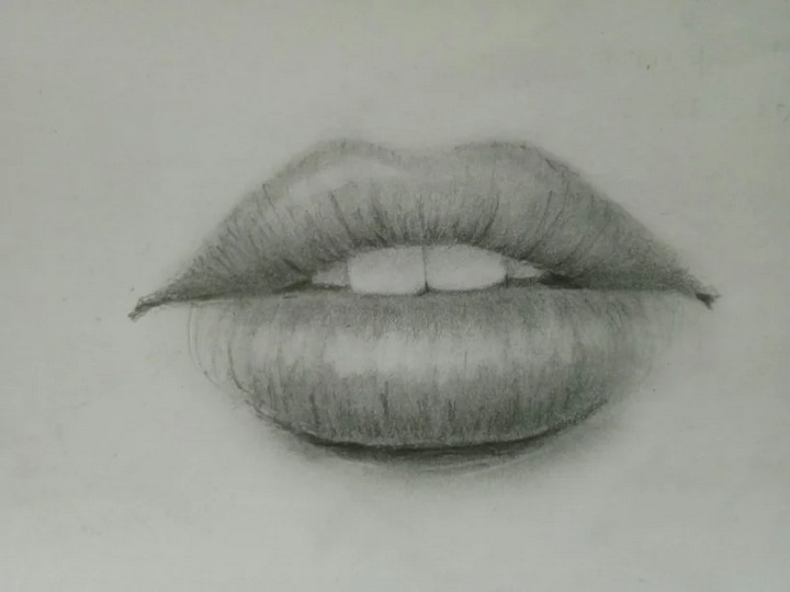 Portrait sketching mouths