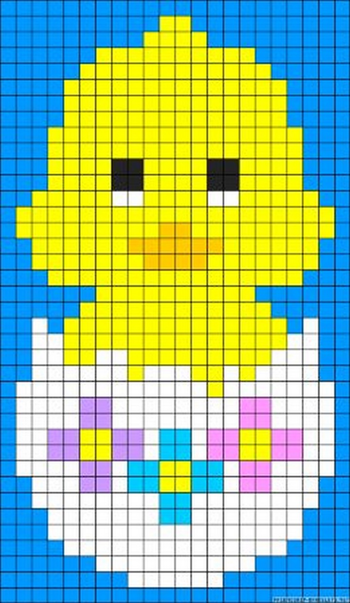 Cute Chick In A Flower Egg Pattern