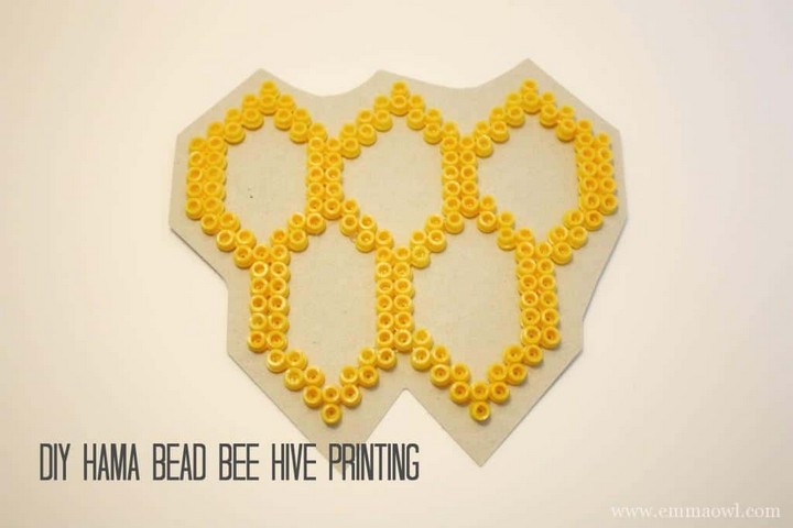 Hama Bead Beehive With Finger Print Bees