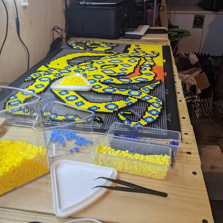 Blue Ringed Octopus Perler Bead Art