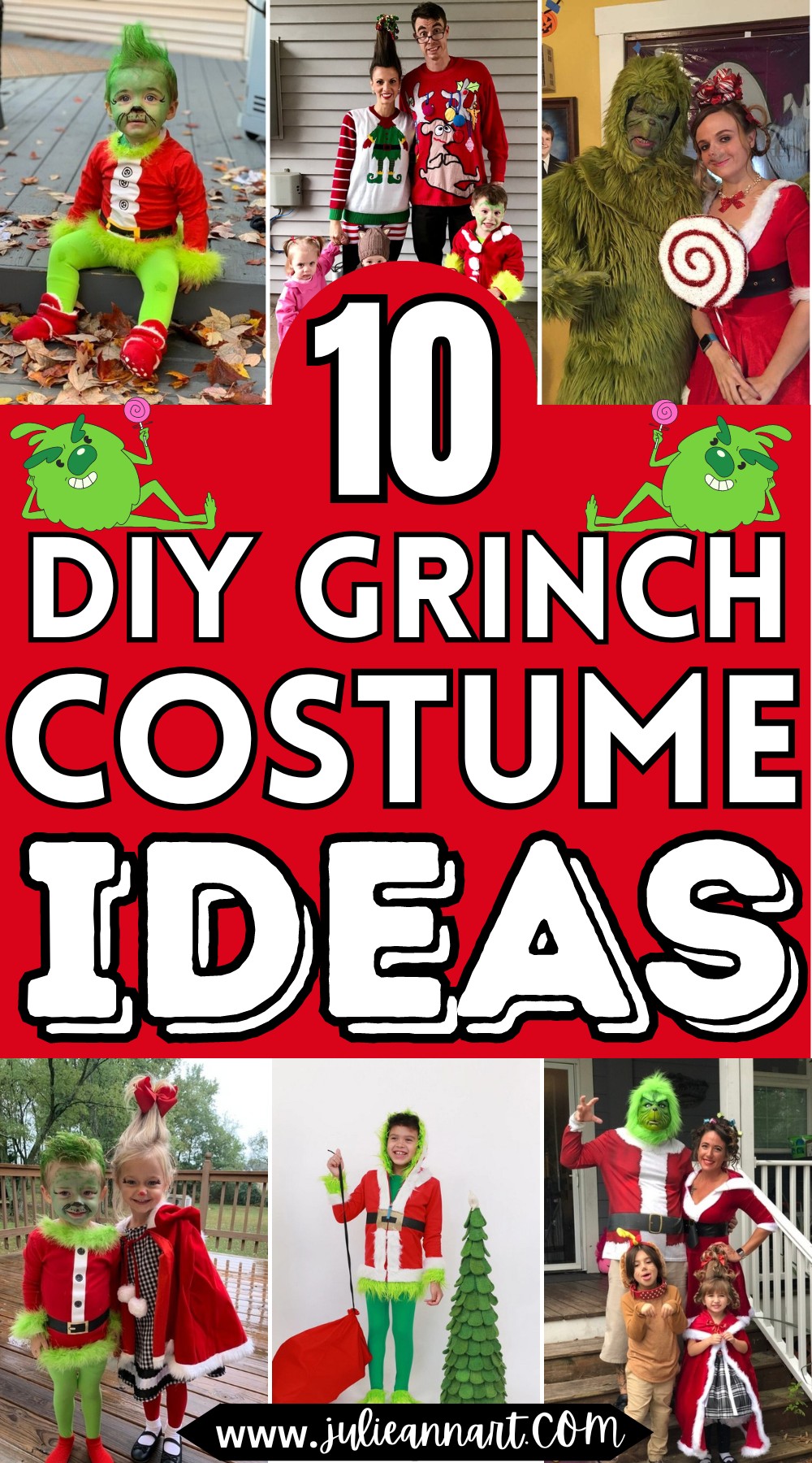 10 DIY Grinch Costume Ideas To Look Like A Monster - Julie Ann Art