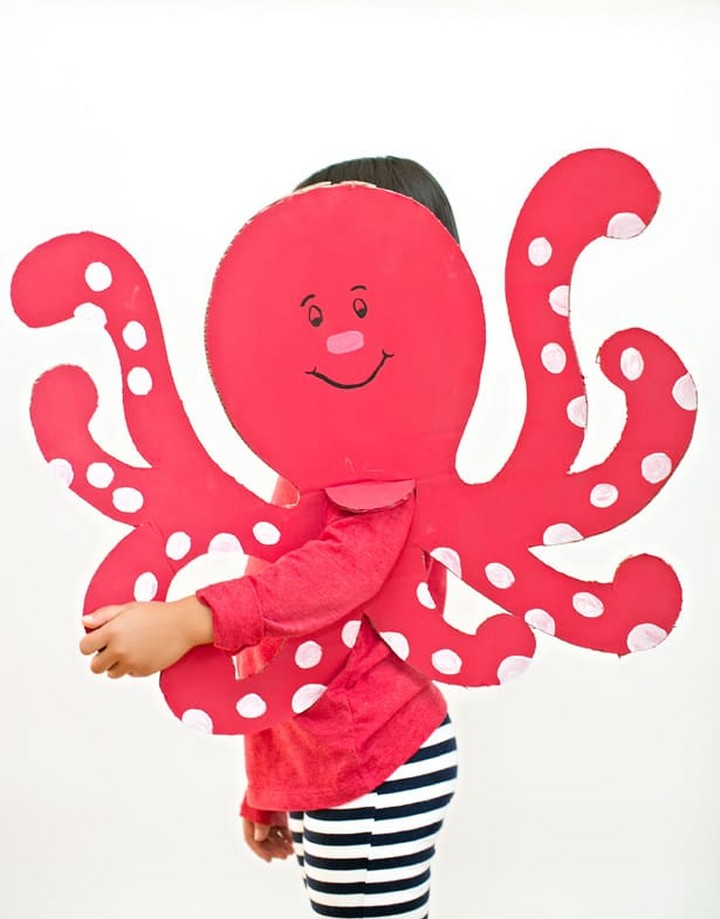 Easy Cardboard Octopus Costume For Kids
