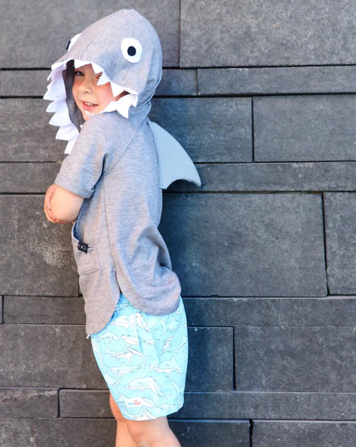 Easy DIY Shark Halloween Costume With Swimzip