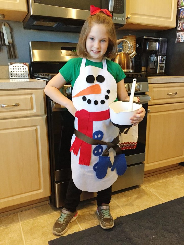 No Sew Snowman Apron