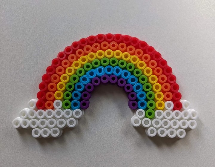 DIY Rainbow Perler Bead Magnetic Letters