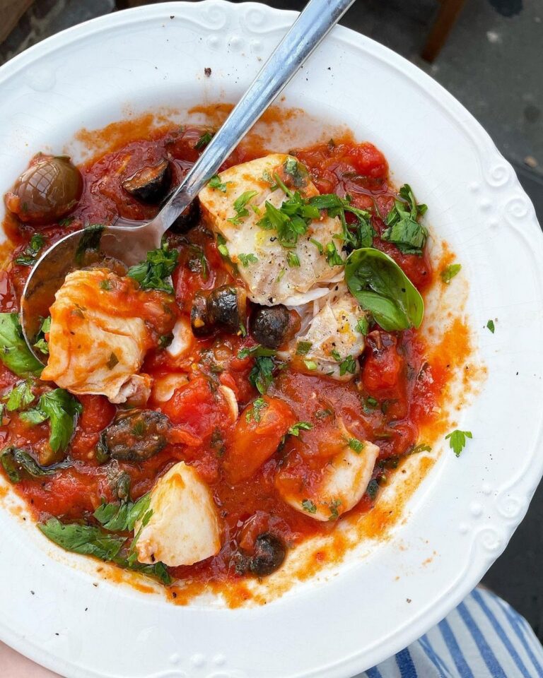 Cod, Tomato & Black Olive Stew