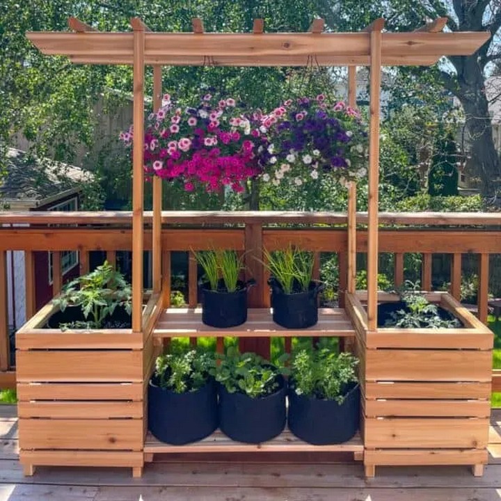 DIY Outdoor Plant Stand With Arbor