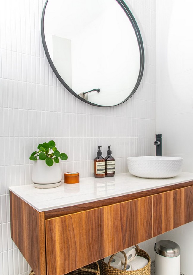 A floating vanity in a bathroom renovation in Turramurra