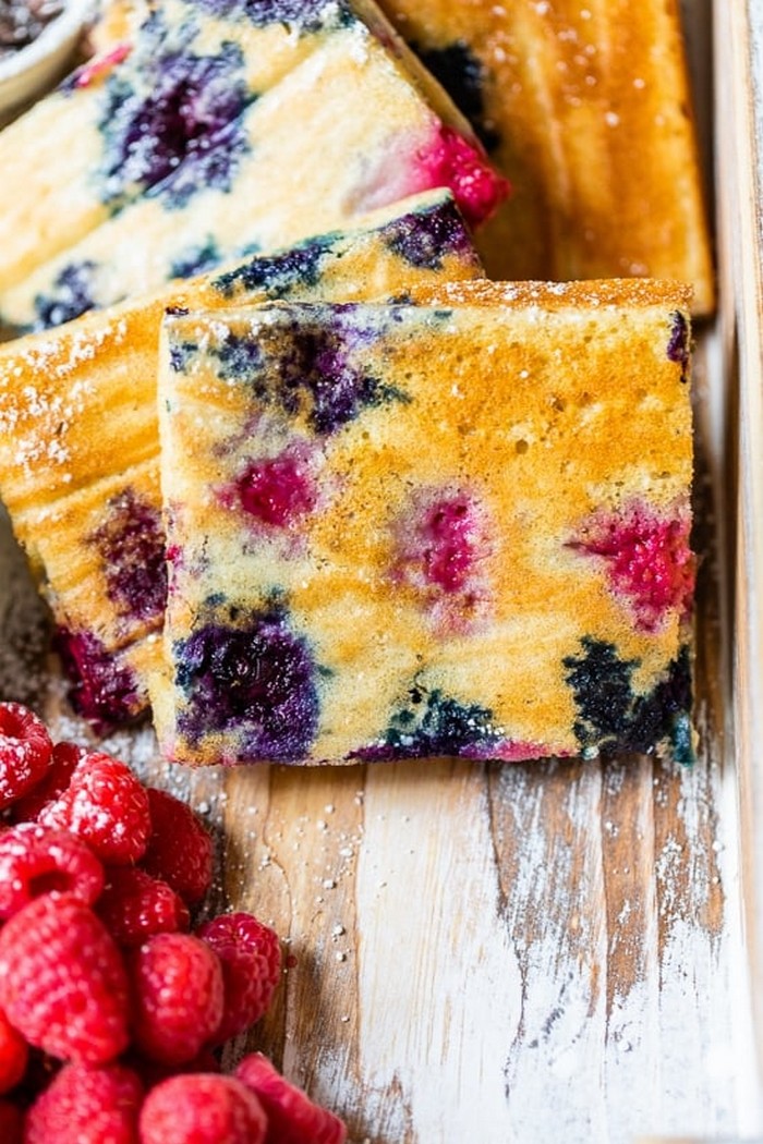 ogurt Sheet Pan Pancakes with Mixed Berries