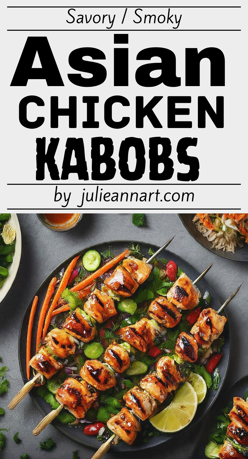 Asian Chicken Kabobs With Honey Garlic Glaze