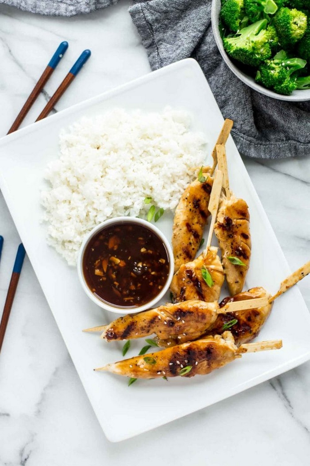 Asian Chicken Skewers With Honey Garlic Sauce