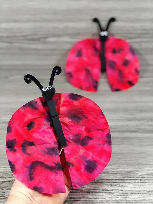 Coffee Filter Ladybug Craft