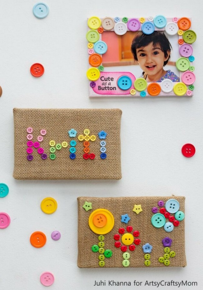Cute As A Button DIY Photo Frame Craft
