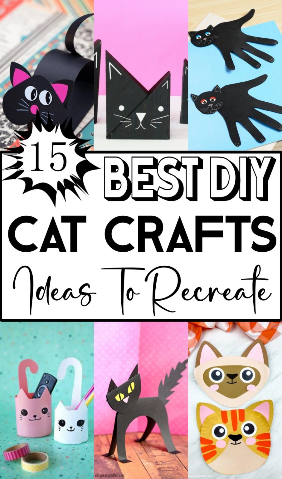 15 DIY Cat Craft Ideas Made Of Different Materials Easily Found - Julie ...