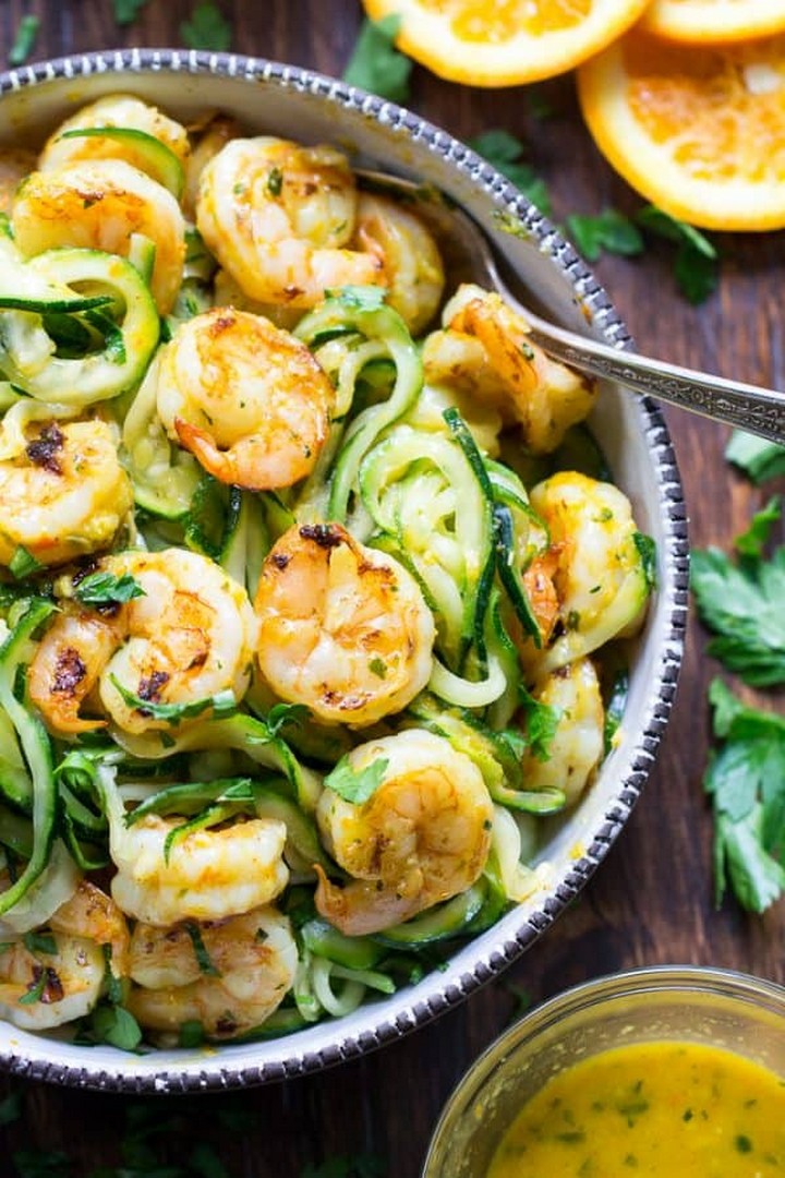 Citrus Grilled Shrimp And Zoodles
