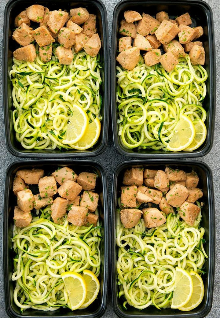 Lemon Garlic Chicken With Zucchini Noodles Meal Prep