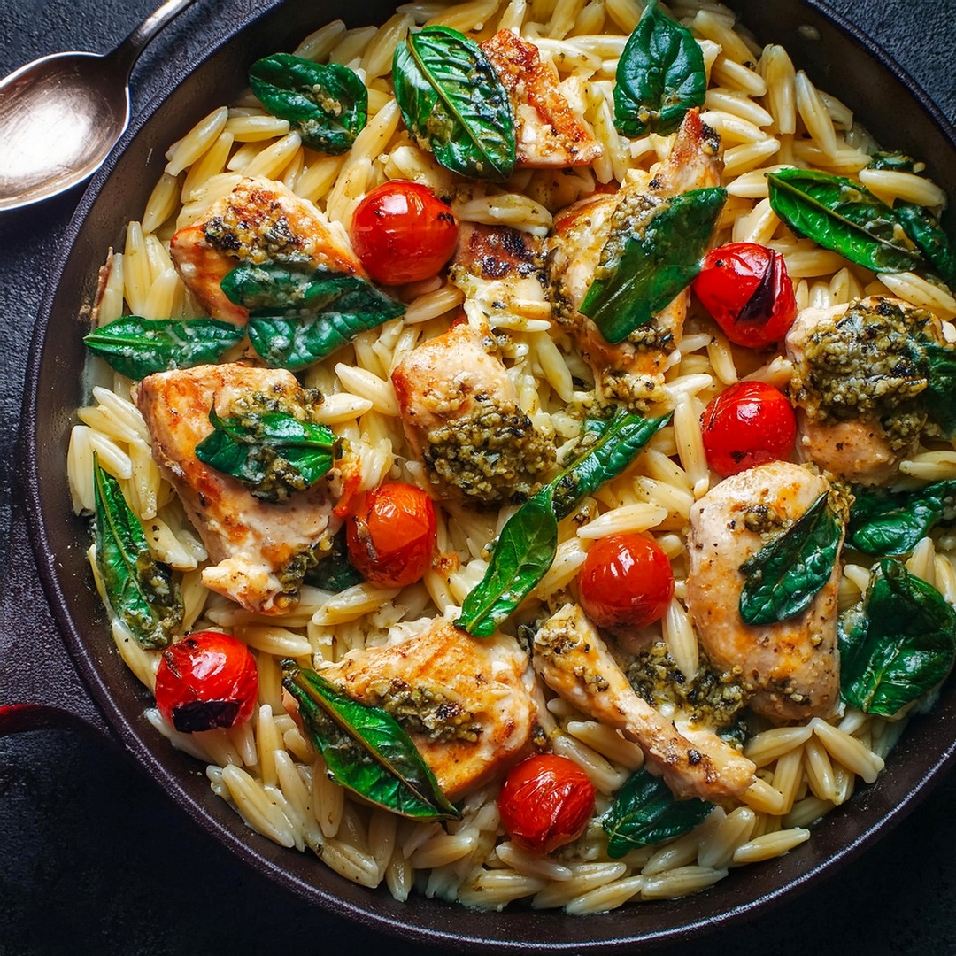 One-Pan Creamy Chicken Orzo Recipe