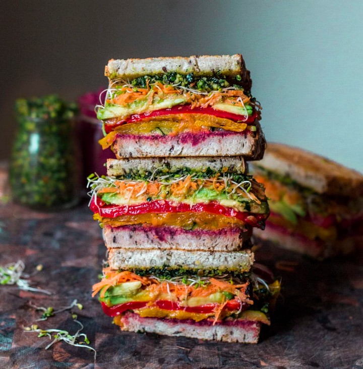 Rainbow Roast Vegetable Sandwich