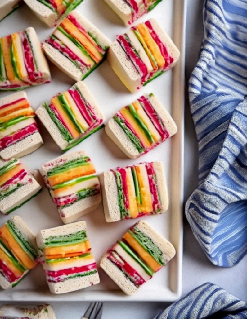 Colorful But Healthy Ribbon Sandwiches Recipe - Julie Ann Art