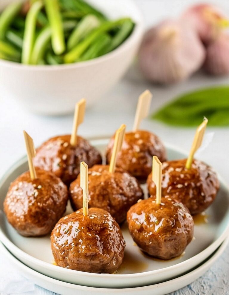 Easy Crockpot Honey Garlic Meatballs