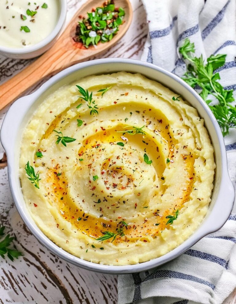 Garlic Butter Mashed Cauliflower