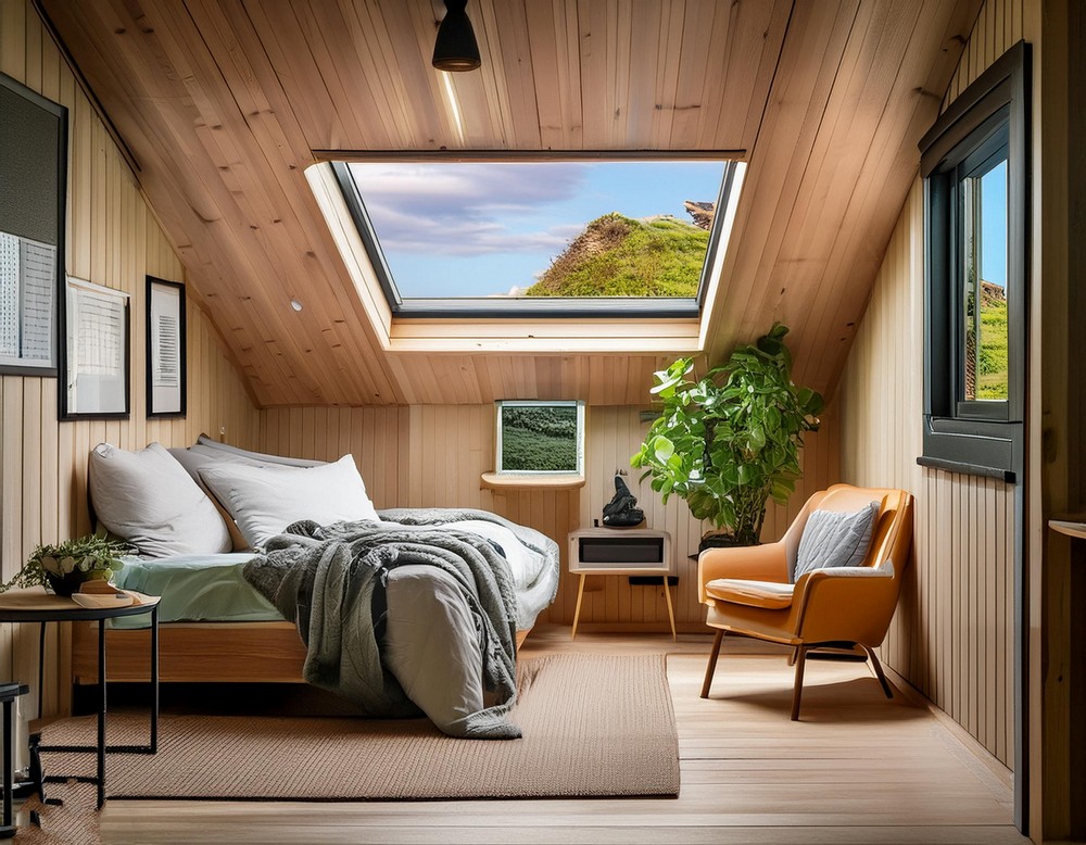 House with Adding a Skylight inside the house