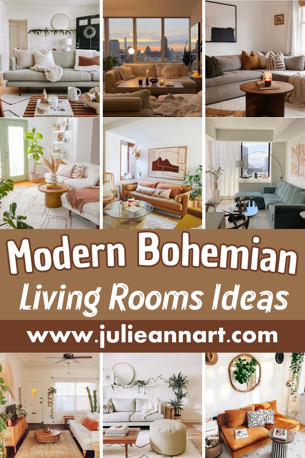 2024's Modern Bohemian Living Rooms Ideas - Julie Ann Art
