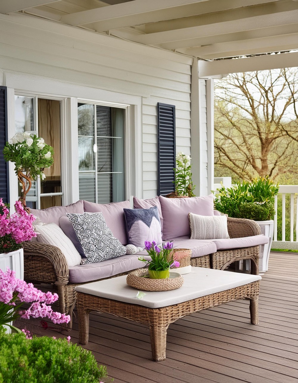 Spring Porch Decor By Create an Outdoor Living Room