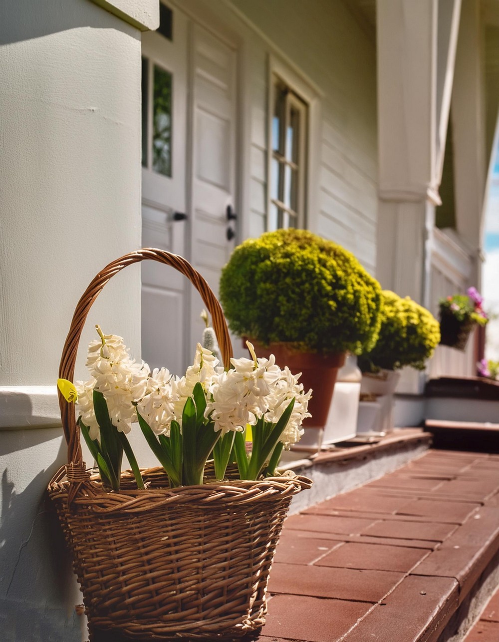 Spring Porch Decor By Adding a Basket