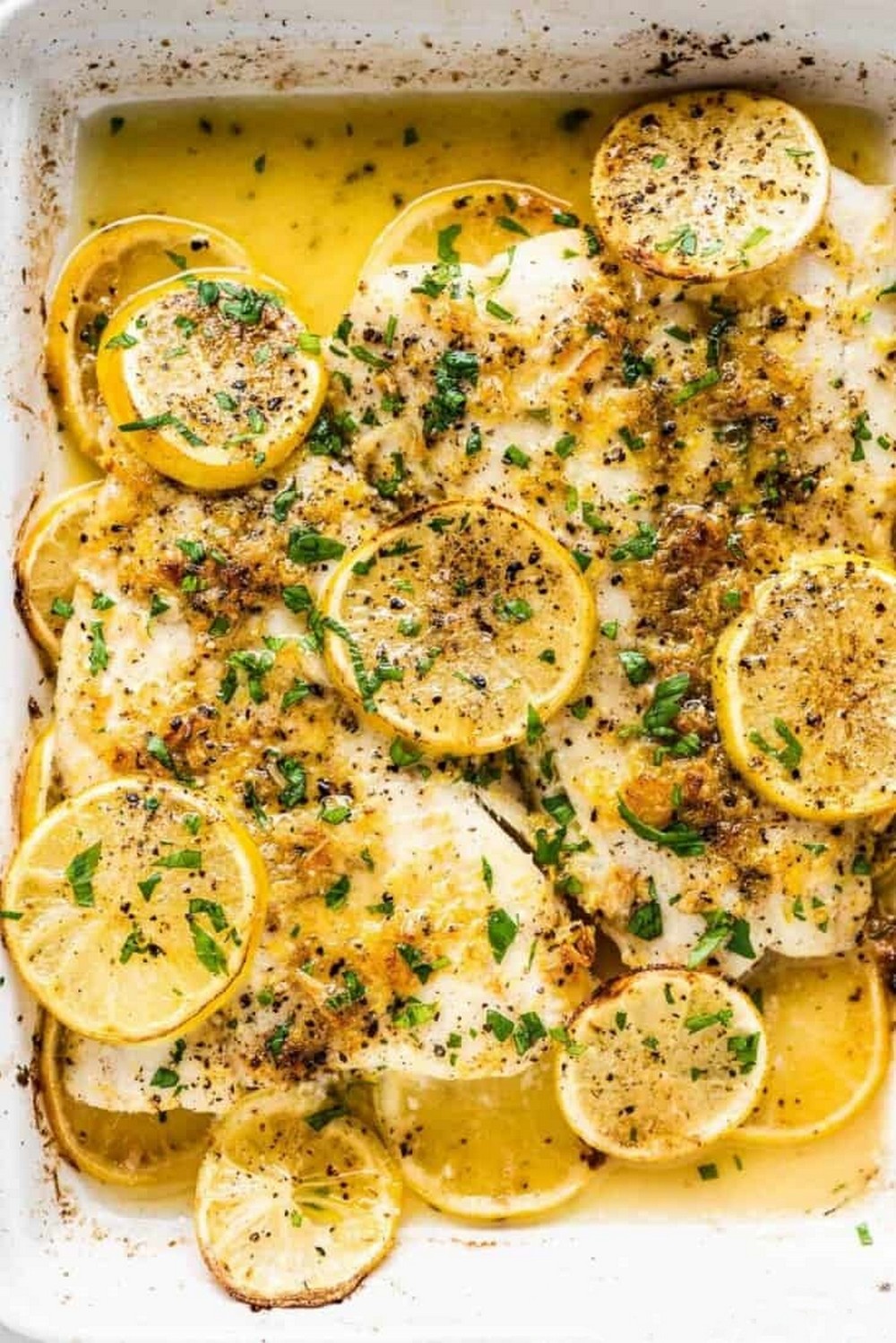 Baked Fish with Lemon Garlic Butter
