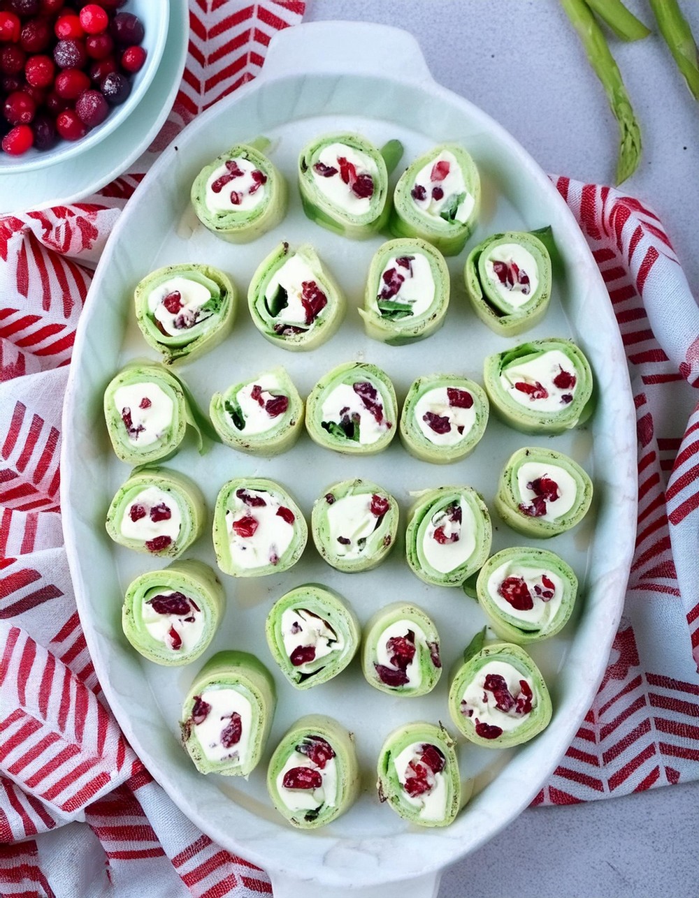 Cranberry Feta Pinwheels With Cream Cheese