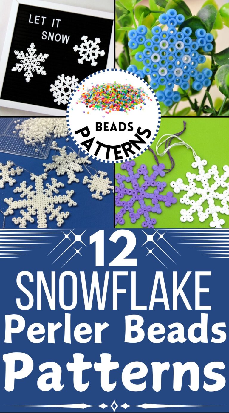12 Easy Snowflake Perler Bead Patterns For Beginners - Julie Ann Art
