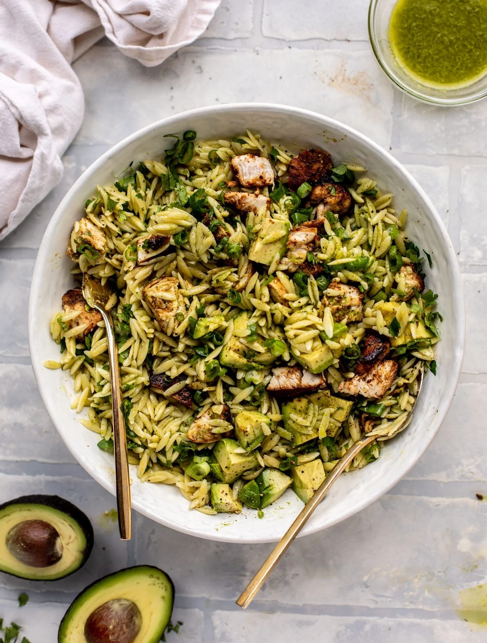 Grilled Chicken Orzo Salad With Avocado