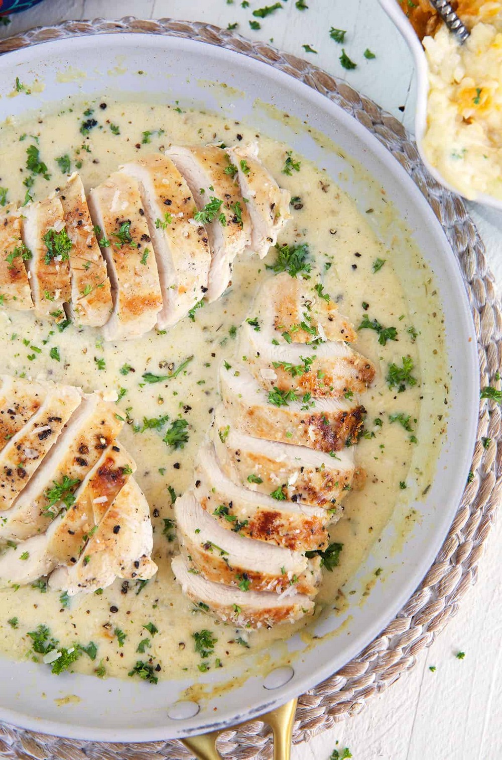 Pan Seared Chicken Breast with Garlic Parmesan Sauce