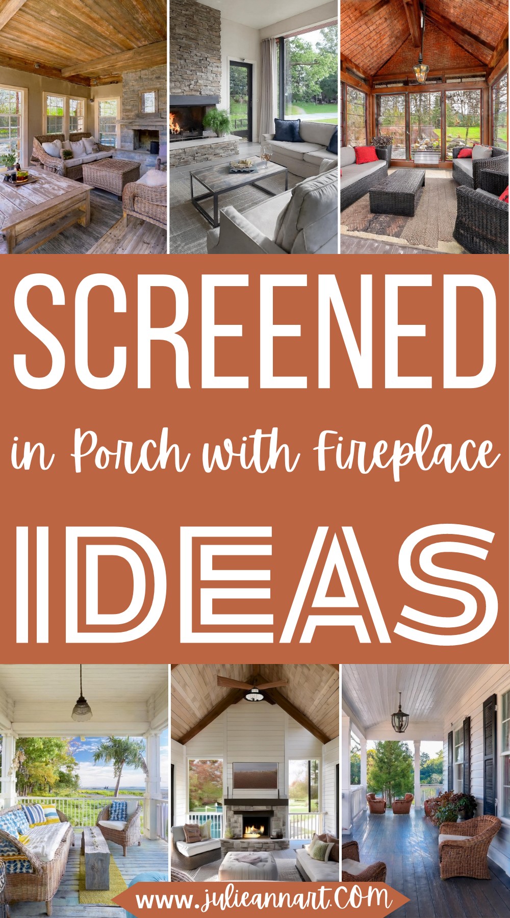 Screened in Porch with Fireplace Ideas