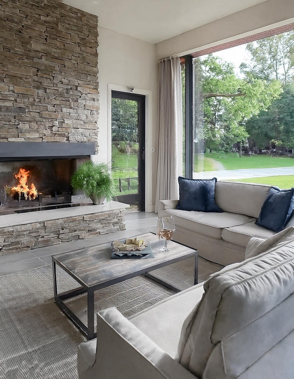 Stone Fireplace Focal Point