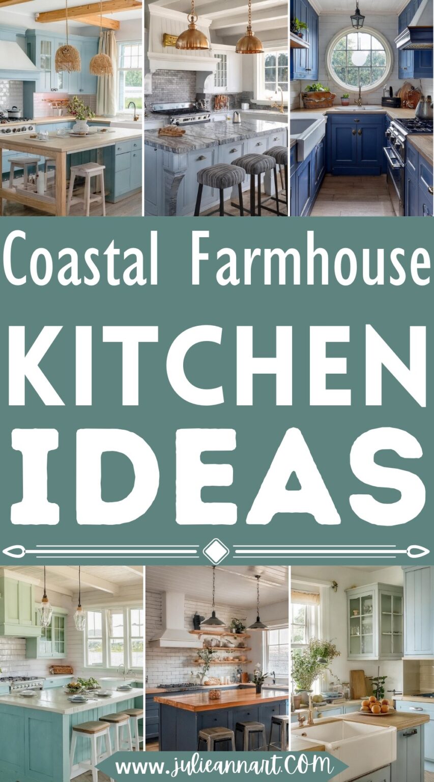 10 Light Colored Soothing Coastal Farmhouse Kitchen Ideas - Julie Ann Art