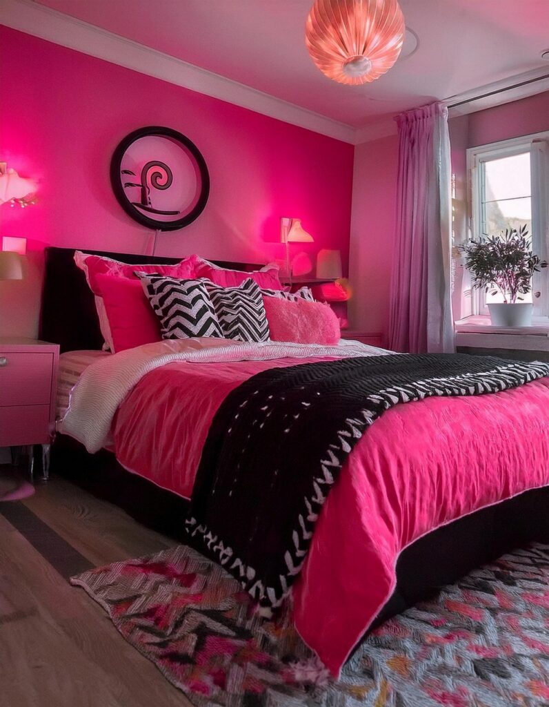 Pink And Black Room Ideasnull