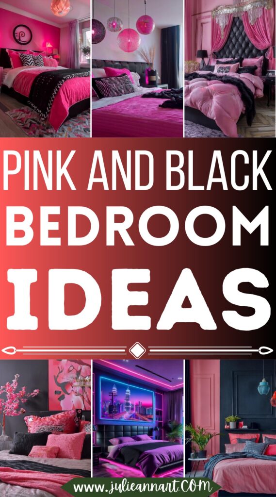 10 Feminine Style Pink And Black Bedroom Ideas - Julie Ann Art