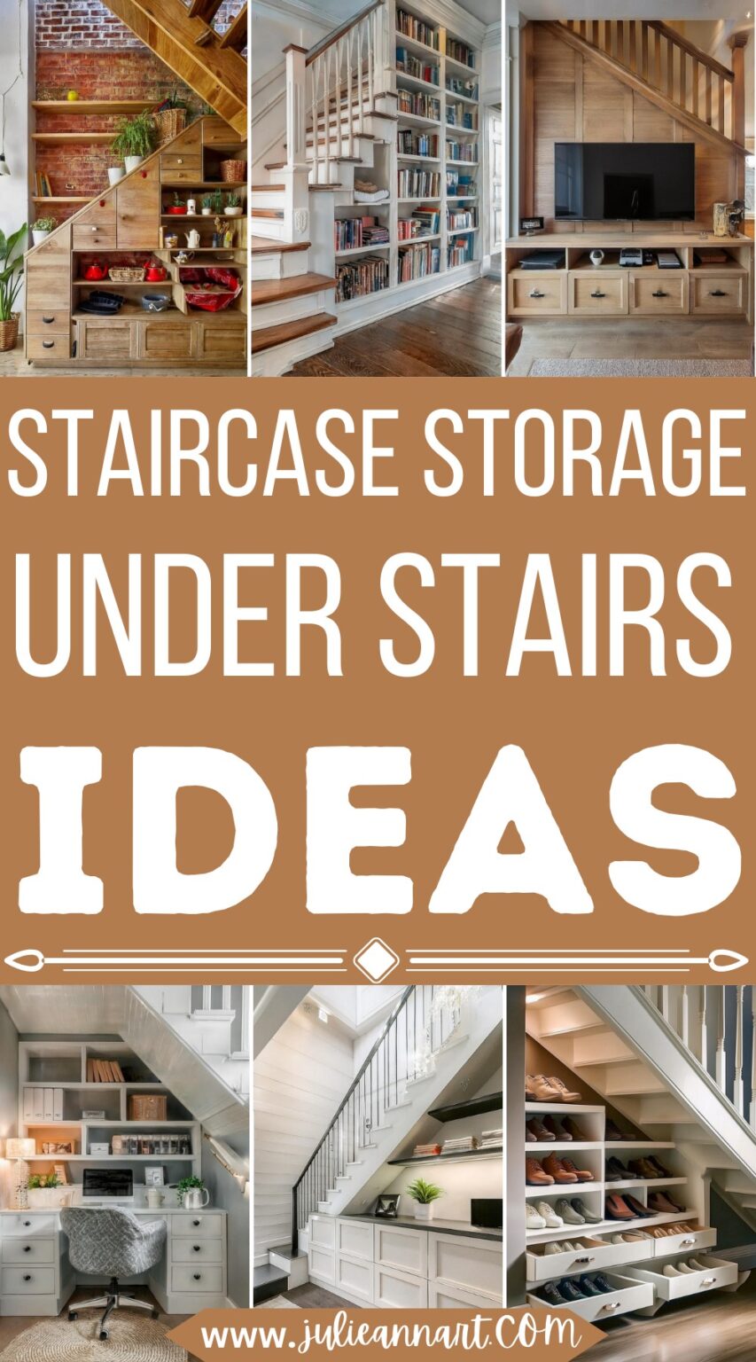 10 Space Saving Staircase Storage Under Stairs Ideas - Julie Ann Art