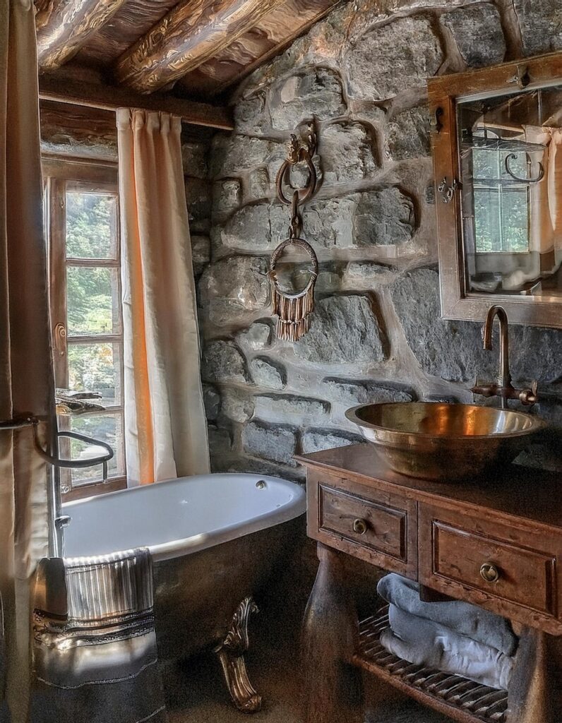 10 Rustic Farmhouse Bathroom Designs & Ideas - Julie Ann Art